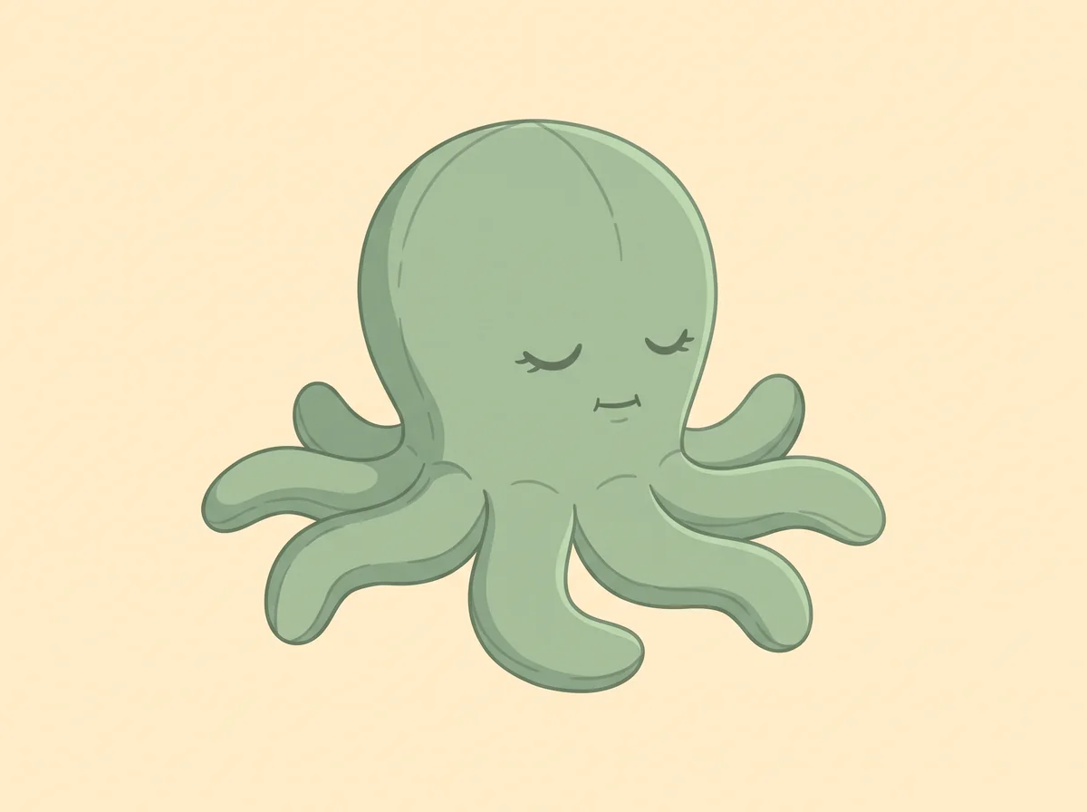 Oscar, Kai's sage-green octopus